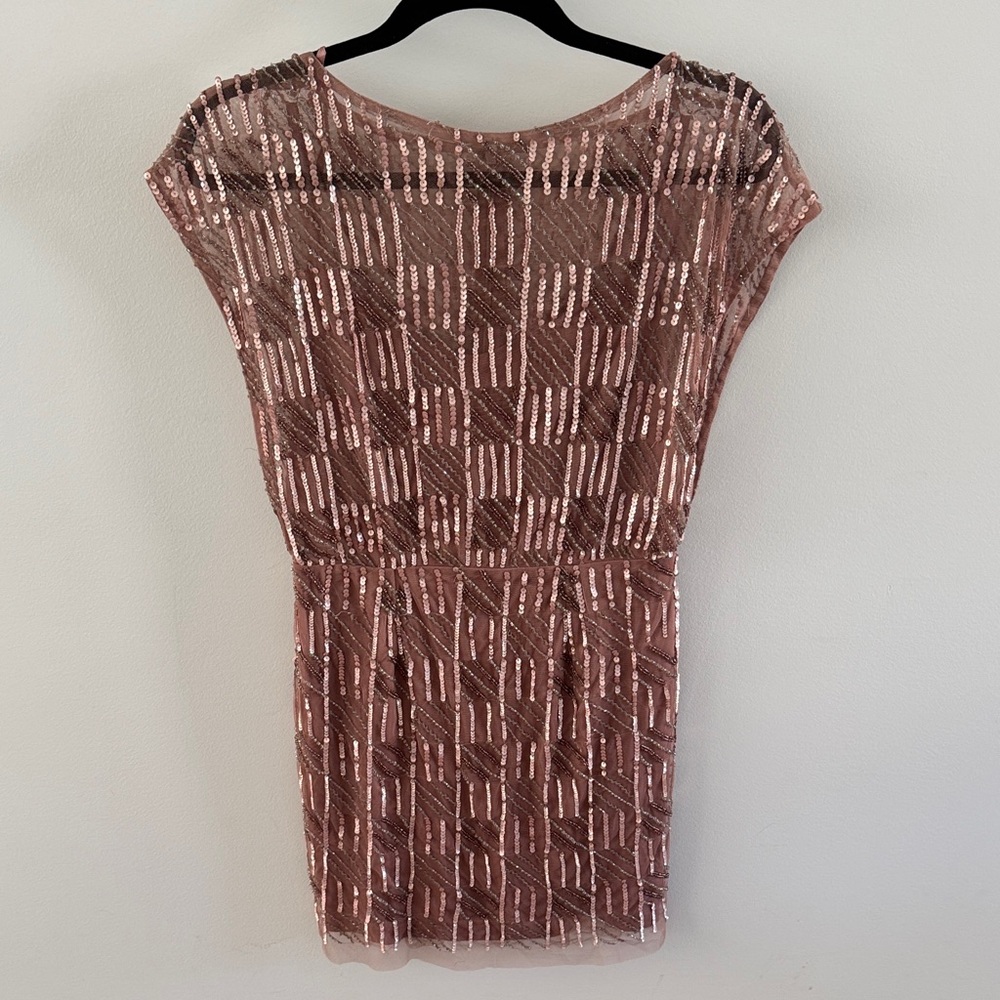 Aidan Mattox Blush Sequin Mini Dress